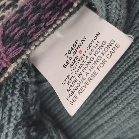 Vintage Woolrich Women's Sweater Full Zip Vest Sea Green Sheep Size Small - Picture 12 of 13